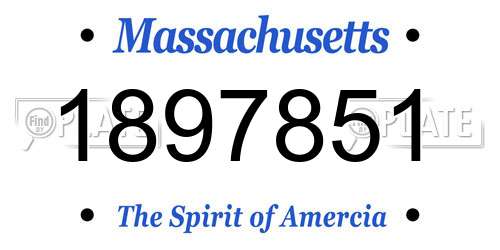 1897851 Massachusetts License Plate