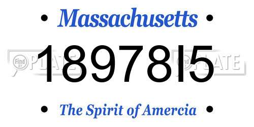 18978I5 Massachusetts License Plate