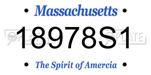 18978S1 Massachusetts License Plate