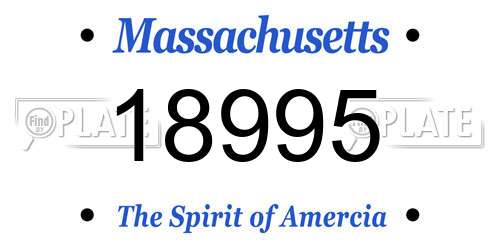 18995 Massachusetts License Plate