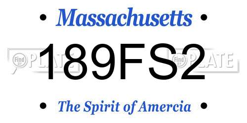 189FS2 Massachusetts License Plate
