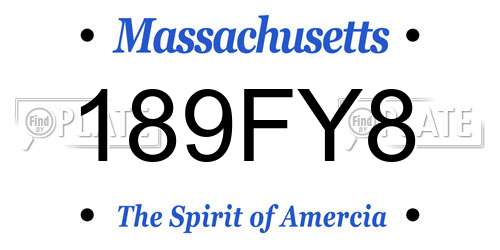 189FY8 Massachusetts License Plate