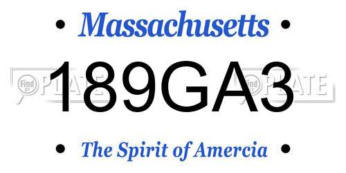 189GA3 Massachusetts License Plate