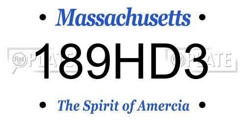 189HD3 Massachusetts License Plate