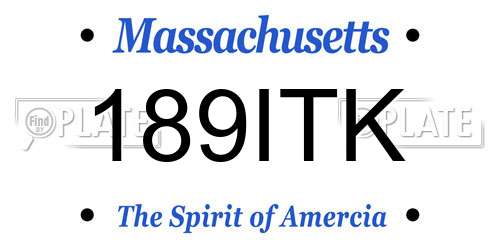 189ITK Massachusetts License Plate