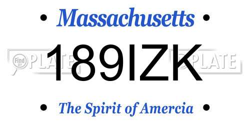 189IZK Massachusetts License Plate