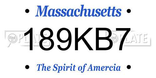 189KB7 Massachusetts License Plate