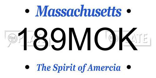 189MOK Massachusetts License Plate