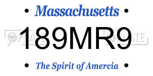 189MR9 Massachusetts License Plate