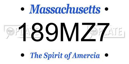 189MZ7 Massachusetts License Plate