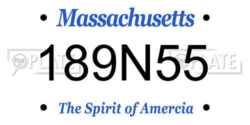 189N55 Massachusetts License Plate