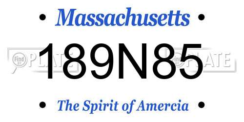 189N85 Massachusetts License Plate