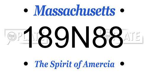 189N88 Massachusetts License Plate