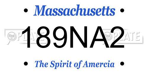 189NA2 Massachusetts License Plate