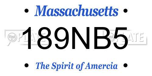 189NB5 Massachusetts License Plate