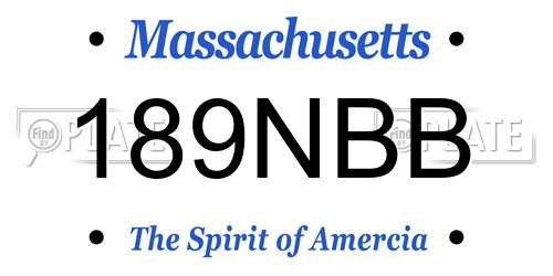 189NBB Massachusetts License Plate