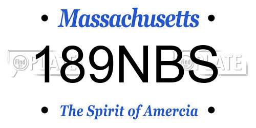 189NBS Massachusetts License Plate