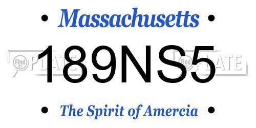 189NS5 Massachusetts License Plate