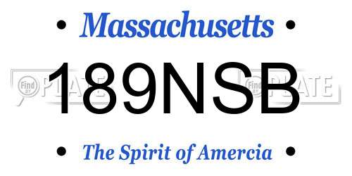 189NSB Massachusetts License Plate