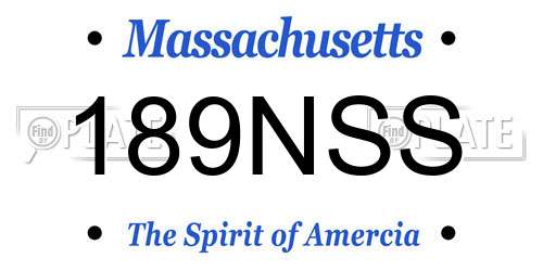 189NSS Massachusetts License Plate
