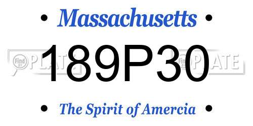 189P30 Massachusetts License Plate