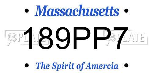 189PP7 Massachusetts License Plate