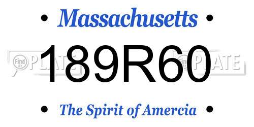 189R60 Massachusetts License Plate
