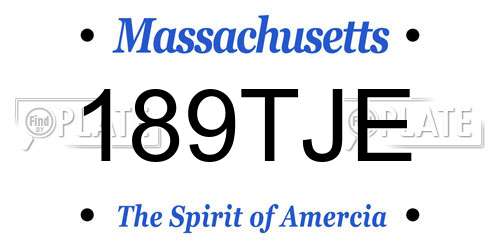 189TJE Massachusetts License Plate
