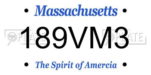 189VM3 Massachusetts License Plate