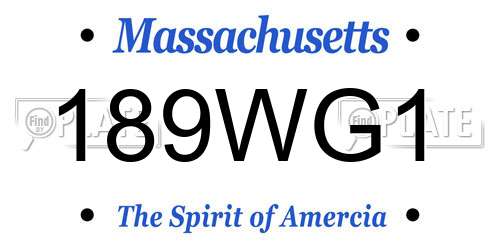 189WG1 Massachusetts License Plate