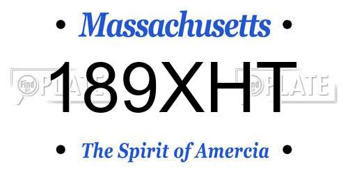 189XHT Massachusetts License Plate