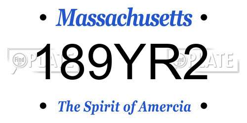 189YR2 Massachusetts License Plate