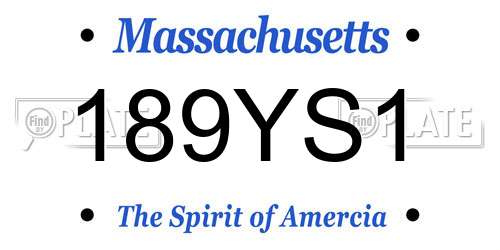 189YS1 Massachusetts License Plate