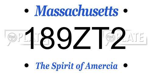 189ZT2 Massachusetts License Plate