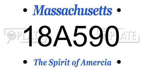 18A590 Massachusetts License Plate