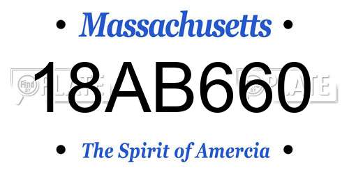 18AB660 Massachusetts License Plate