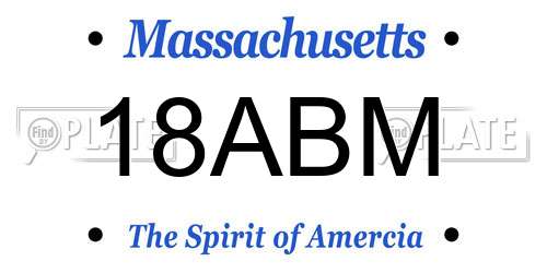18ABM Massachusetts License Plate