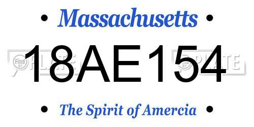 18AE154 Massachusetts License Plate