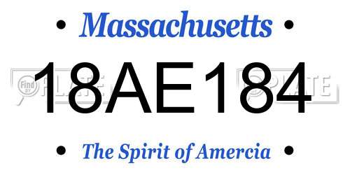 18AE184 Massachusetts License Plate