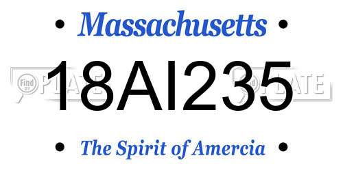 18AI235 Massachusetts License Plate