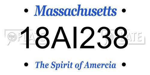 18AI238 Massachusetts License Plate