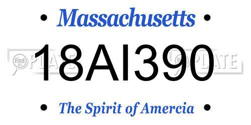 18AI390 Massachusetts License Plate