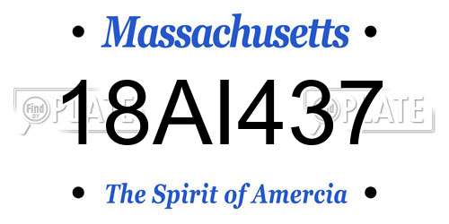 18AI437 Massachusetts License Plate