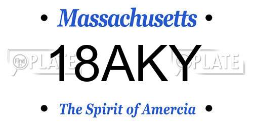 18AKY Massachusetts License Plate