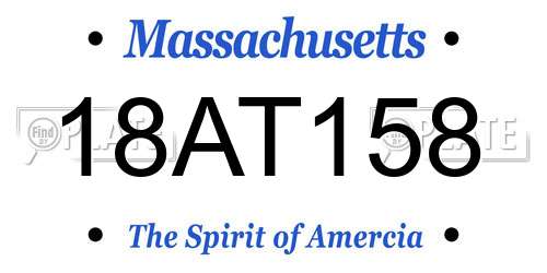 18AT158 Massachusetts License Plate