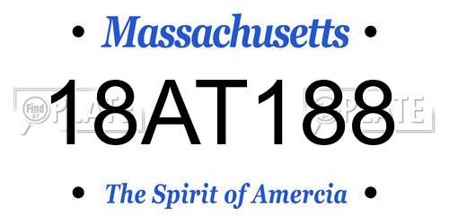 18AT188 Massachusetts License Plate