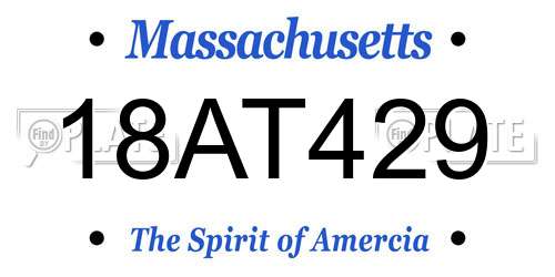 18AT429 Massachusetts License Plate