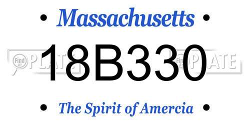 18B330 Massachusetts License Plate