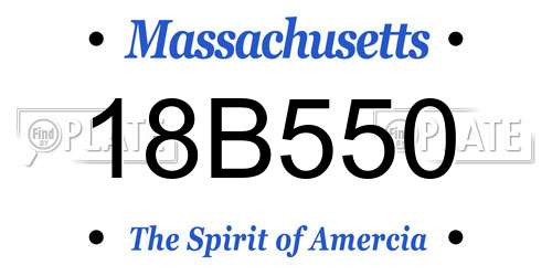 18B550 Massachusetts License Plate