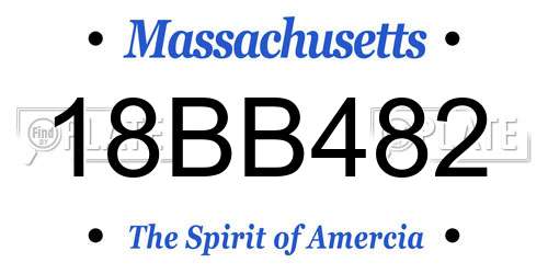 18BB482 Massachusetts License Plate